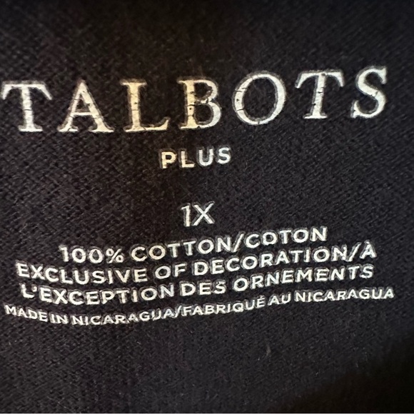 Talbots Striped Bateau Neck 100% Cotton Jersey Knit Tee 1X - Picture 6 of 6